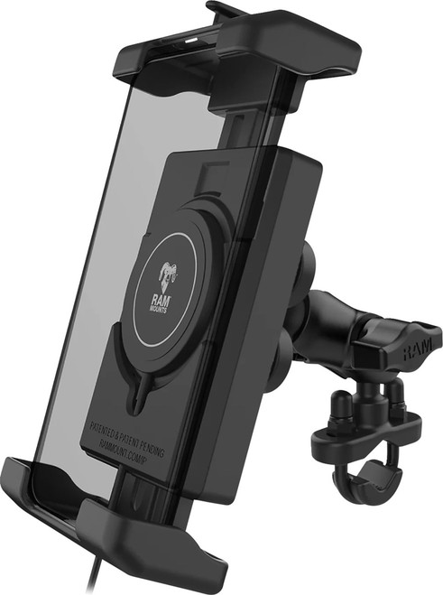 RAM MOUNTS Quick-Grip™ Pro Phone Handlebar Mount with Qi2 15W Wireless Charger [06360763]