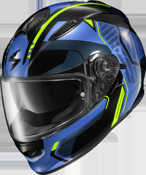 RYZER FULL-FACE HELMET SWITCH BLUE/HI-VIZ - Open Box