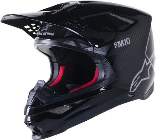 SUPERTECH S-M10 SOLID HELMET BLACK GLOSSY/CARBON - Open Box