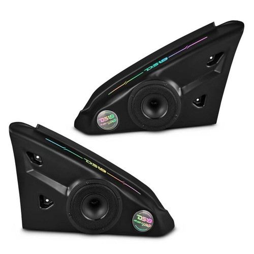 DS18 2015+ Polaris Slingshot Arm Rest Enclosure w/d 2x PRO-HY6.4MSL Speakers & LED Lights - SLG-AR6LDV2