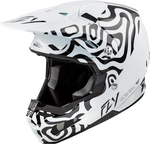 FLY RACING FORMULA S CARBON ABYSS HELMET WHITE/BLACK MD - 73-4469M