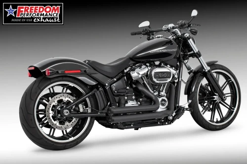 Freedom HD03590: Independence Shorty, Black / Straight / Glossy Black. Configuration illustration; motorcycle/reference code may differ.
