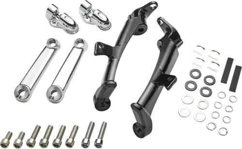 CIRO 60102 Adjustable Frame Mounted Highway Peg Mount Kit Standard 4-inch Chrome 1620-2878