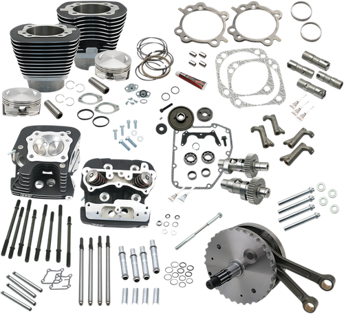 OPEN BOX S&S CYCLE 900-0564 124" Hot Set Up® Engine Performance Kit - Big Bore/Stroker Wrinkle Black 88A Twin Cam 900-0564-OB