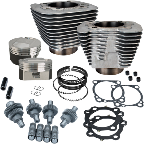 OPEN BOX S&S CYCLE 910-0702 Hooligan Engine Performance Kit - 1200 cc to 1250 cc Silver Powdercoat Sportster 910-0702-OB