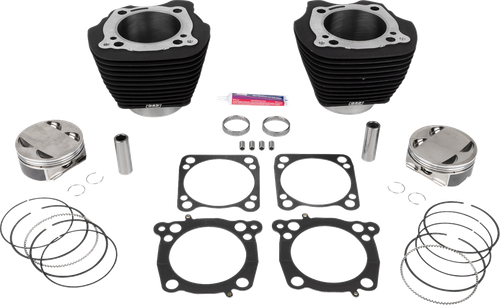 OPEN BOX S&S CYCLE 910-0849A Big Bore Cylinder Kit - 4.625" Stroke Wrinkle Black w/o Highlighted Fins M8 910-0849A-OB