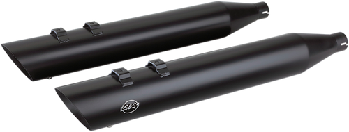 OPEN BOX S&S CYCLE 550-0692 Slash Cut Slip-On Mufflers - Black 550-0692-OB