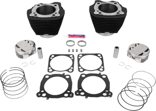 OPEN BOX S&S CYCLE 910-0846A Big Bore Cylinder Kit - 4.500" Stroke Wrinkle Black w/o Highlighted Fins M8 910-0846A-OB