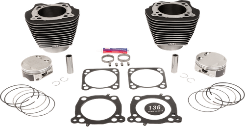 OPEN BOX S&S CYCLE 910-0848A Big Bore Cylinder Kit - 4.625" Stroke Wrinkle Black w/Highlighted Fins M8 910-0848A-OB