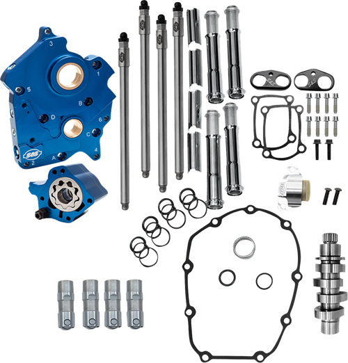 S&S CYCLE 310-1384A Cam Chest Kit - Water Cooled - Chain Drive - 496 Cam - Chrome Pushrod Tubes - M8 - Water Cooled Chain Drive 496 Cam Chrome Pushrod Tubes M8