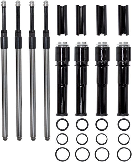 S&S CYCLE 930-0143 Quickee Pushrods Kit with Gloss Black Covers - Twin Cam