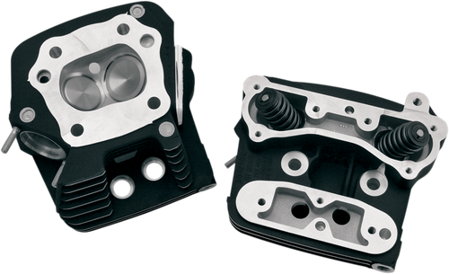 S&S CYCLE 106-4570 Performance Replacement Head - Low Compression (82 cc) - Wrinkle Black - Evolution Big Twin - Low Compression (82 cc) Wrinkle Black Evolution Big Twin