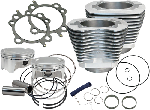 S&S CYCLE 910-0642 4" Big Bore Bolt-In Sidewinder® Cylinder Kit - 100" - Silver - 100" Silver