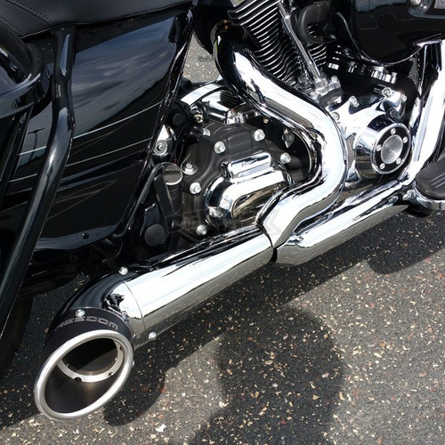 Freedom Performance HD00837 Chrome w black tip 2-Into-1 Turnout Exhaust System