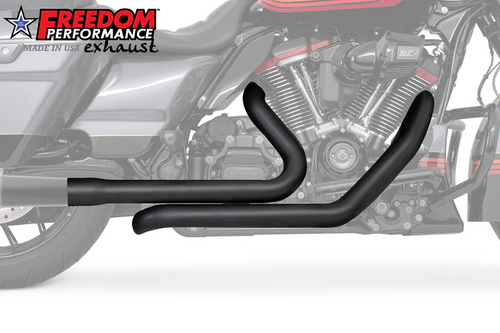 FREEDOM HD00656 Black Cat Delete Header w Crossover M8 FL Touring Road Street Electra Glide 17-23