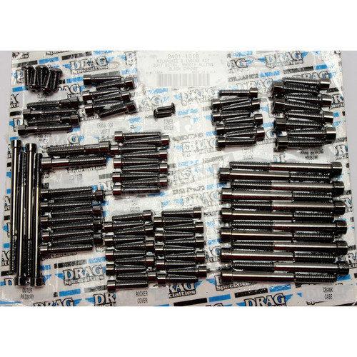 Black Engine Bolt Set w/Smooth Allen Heads 2401-1018  17-19 M8 HARLEY FL
