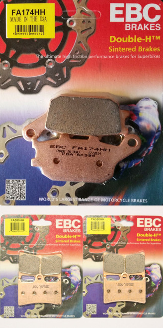 EBC FA380HH FA174HH FRONT 2 SETS N REAR BRAKE PADS HH SINTERED
