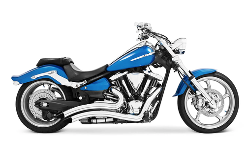 Freedom Performance MY00083 Chrome Sharp Curve Radius Full Exhaust Yamaha Raider 08-20