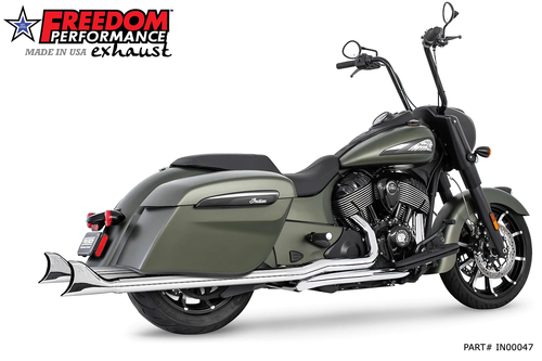 FREEDOM PERFORMANCE IN00047 CHROME TRUE DUAL SHARKTAIL FULL EXHAUST CHIEFTAIN ROADMASTER SPRINGFIELD