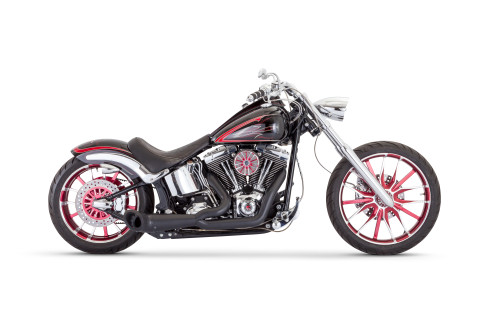FREEDOM PERFORMANCE HD00527 FREEDOM TURNOUT 2-1 PITCH BLACK SERIES SOFTAIL 86-17