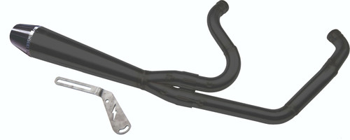 SAWICKI 2 INTO 1 BLACK SHORTY EXHAUST SYSTEM M8 SOFTAIL LOWRIDER FMOT-0660
