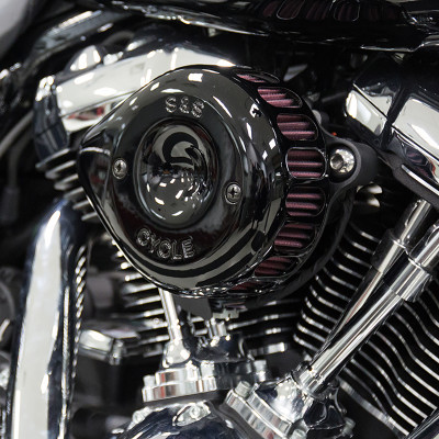 S&S 170-0436B Black Mini Teardrop Stealth Air Cleaner Kit M8 SOFTAIL & TOURING 14-20