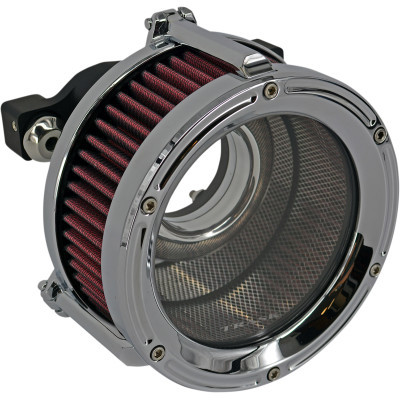 Trask TM-1022-CH CHROME Assault Charge High-Flow Clear Air Cleaner Harley XL 91-20