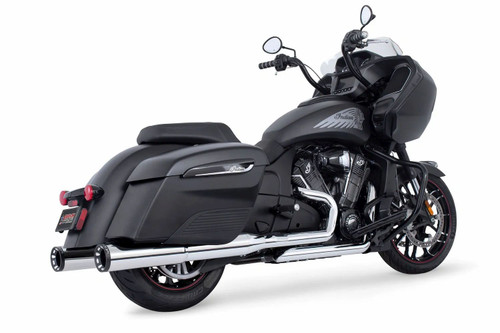 FREEDOM PERFORMANCE IN00198 CHROME / BLACK 2 STEP SLIP-ON EXHAUST MUFFLERS INDIAN BAGGERS