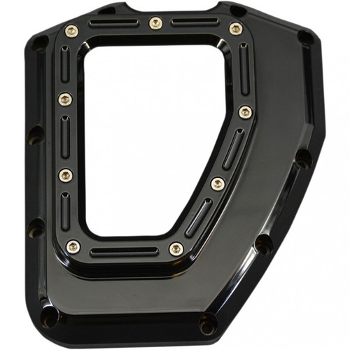 TRASK TM-017BK BLACK CAM COVER W WINDOW TWIN CAM HARLEY