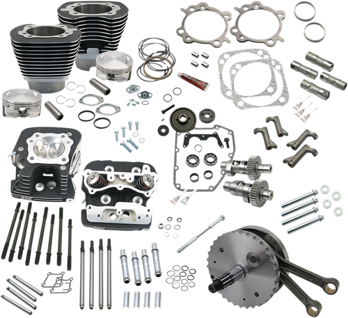 S&S CYCLE 900-0564 124" Hot Set Up® Engine Performance Kit - Big Bore/Stroker Wrinkle Black 88A Twin Cam