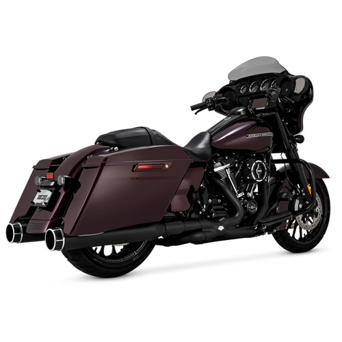 VANCE & HINES 46676  Torquer 450 Machine Cut Black Slip-On Mufflers FL 17-21