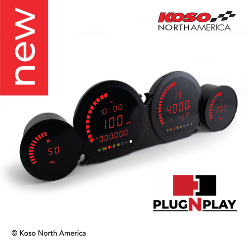 KOSO BA064921 Red 4 pieces LED Gauge kit 12-23 Fl FLHT FLHX FLTR