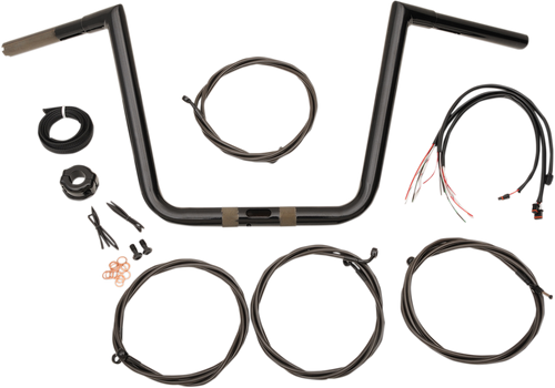 LA CHOPPERS LA-7312KT1-63B Black 13" 1 1/4" Ape Hanger Handlebar Kit W/ABS