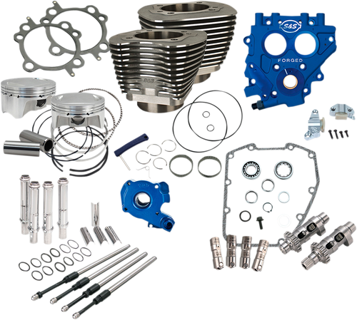 S&S CYCLE 330-0664 100" Power Package Engine Performance Kit - 585CE Chain Drive Wrinkle Black Twin Cam 88