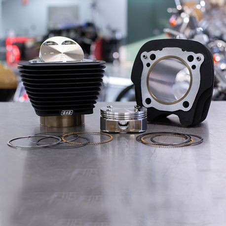 S&S 910-0685 Wrinkle Black 4.25" Big Bore Kit Harley M8 17-24 128"
