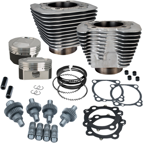S&S CYCLE 910-0702 Hooligan Engine Performance Kit - 1200 cc to 1250 cc Silver Powdercoat Sportster