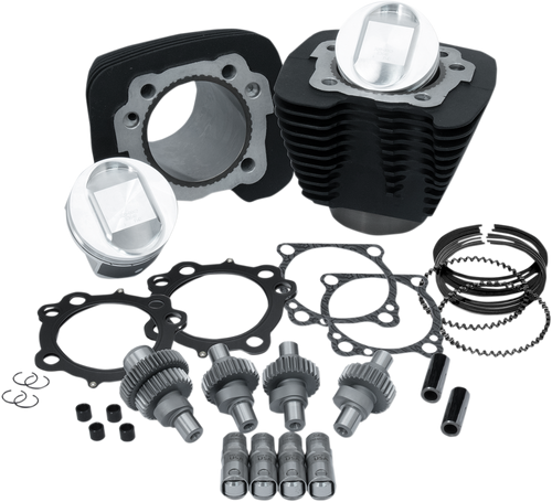 S&S CYCLE 910-0701 Hooligan Engine Performance Kit - 1200 cc to 1250 cc Wrinkle Black Sportster