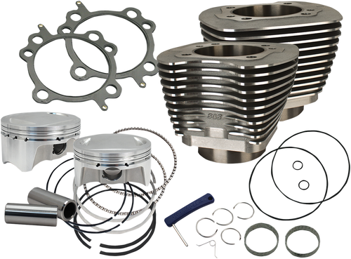 S&S CYCLE 910-0500 Big Bore Cylinder Kit - Wrinkle Black Twin Cam