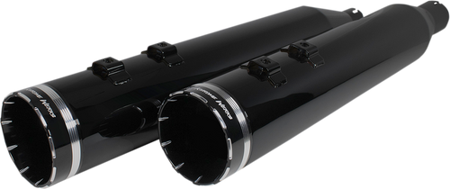 KHROME WERKS 202640 HP-PLUS OBSIDIAN TRACER BILLET TIP MUFFLERS FL 17-22