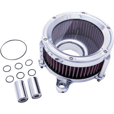 TRASK TM-1023CH Chrome Assault Series Air Cleaner w/ Window M8 17-24