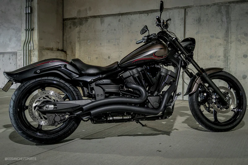 Freedom Performance MY00084 Black Sharp Curve Radius Full Exhaust Yamaha Raider roadliner & stratoliner 08-20