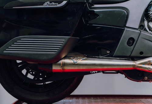 SAWICKI 930-01302 2:1 EXHAUST MID LENGTH BRUSHED W BLACK END CAP INDIAN CHALLENGER