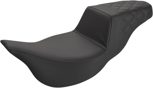 SADDLEMEN 808-07B-173E EXTENDED REACH Black Rear Lattice Stitched Step Up Seat FL 08-22