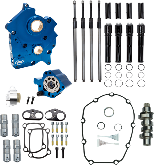 S&S CYCLE 310-1012C Cam Chest Kit for M8 - Oil Cooled Chain Drive 475 Cam Black Pushrod Tubes M8