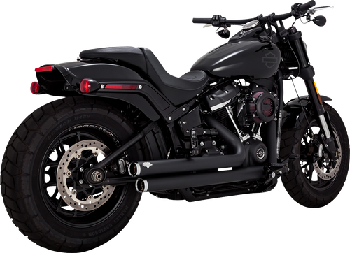 VANCE 47341 Black Big Shots Staggered Exhaust System 18-23 M8 SOFTAIL