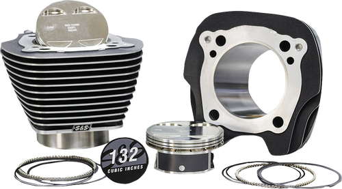 S&S 910-0847 132" Big-Bore Kit - 4.5" Stroke - Black Granite/Highlighted - M8