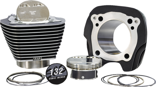 Last Chance S&S 910-0847 132" Big-Bore Kit - 4.5" Stroke - Black Granite/Highlighted - M8