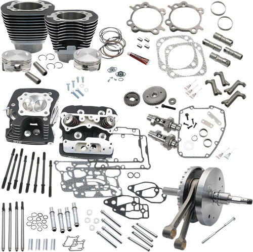 S&S CYCLE 900-0569 124" Hot Set Up® Engine Performance Kit - Big Bore/Stroker Wrinkle Black 96B/103B/110B Twin Cam