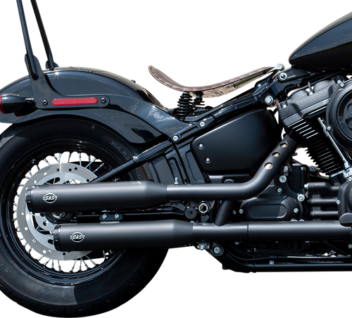 S&S CYCLE 550-0737 Grand National Slip-On Mufflers - Race Black Ceramic M8 Softail
