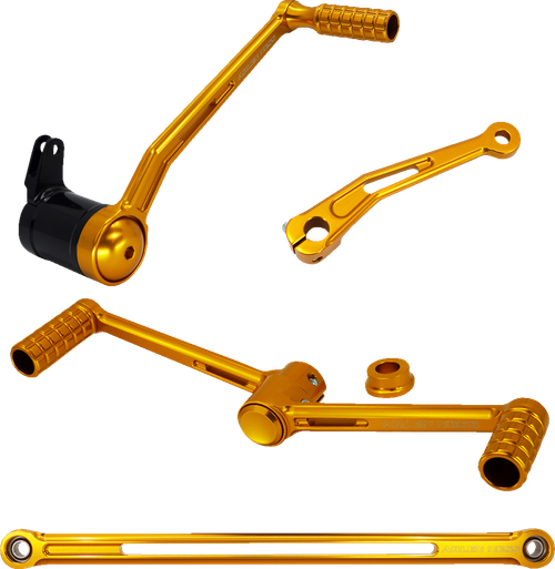 Arlen Ness 420-101 Gold SpeedLiner Heel Toe Foot Control Kit fl touring 14-24